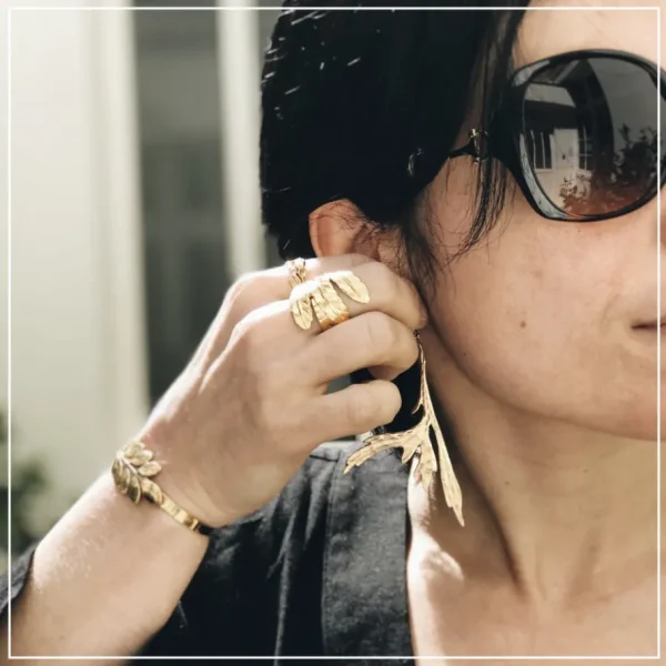 Lotta Djossou Bague 3 Plumes Dorée Discount