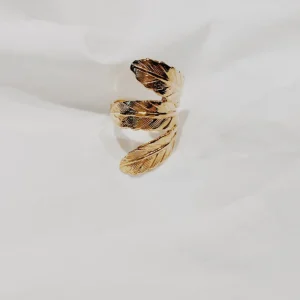 Lotta Djossou Bague 3 Plumes Dorée Discount