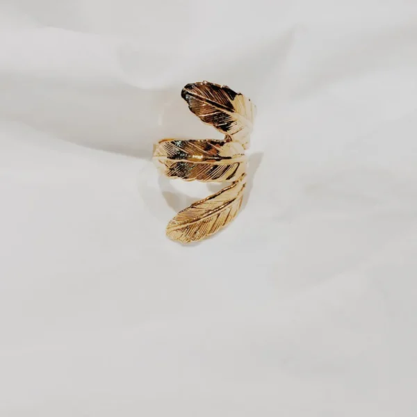 Lotta Djossou Bague 3 Plumes Dorée Discount
