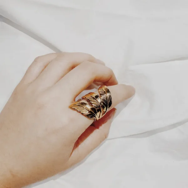 Lotta Djossou Bague 3 Plumes Dorée Discount