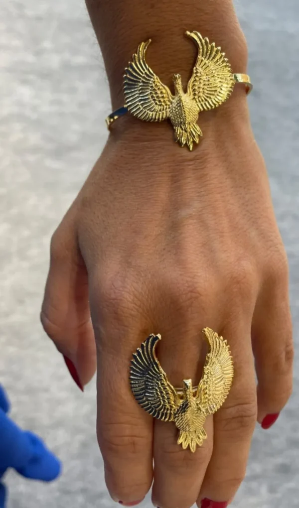 Lotta Djossou Bague Aigle dorée Fashion