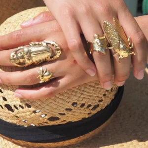 Lotta Djossou Bague Bat Dorée New