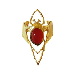 Lotta Djossou Bague Beetle Dorée Cornaline Hot