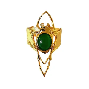 Lotta Djossou Bague Beetle Dorée Jade Online