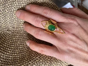 Lotta Djossou Bague Beetle Dorée Jade Online