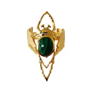 Lotta Djossou Bague Beetle Dorée Malachite Best