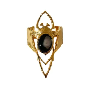 Lotta Djossou Bague Beetle Dorée Nacre Grise Best