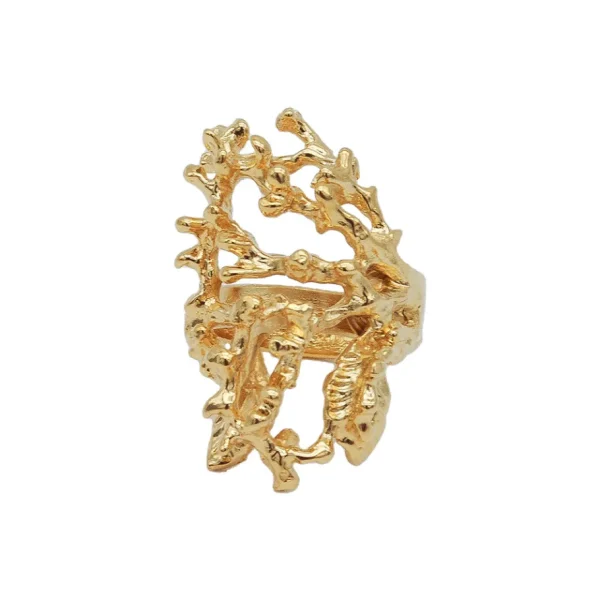 Lotta Djossou BAGUE CORAIL DOREE New