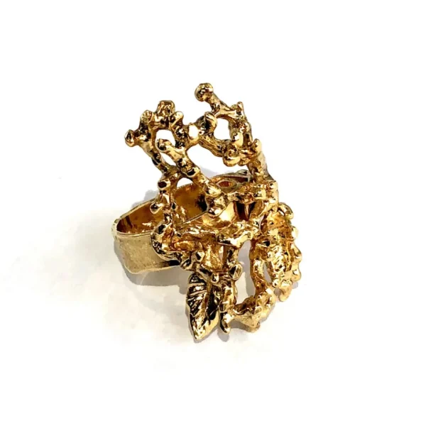 Lotta Djossou BAGUE CORAIL DOREE New