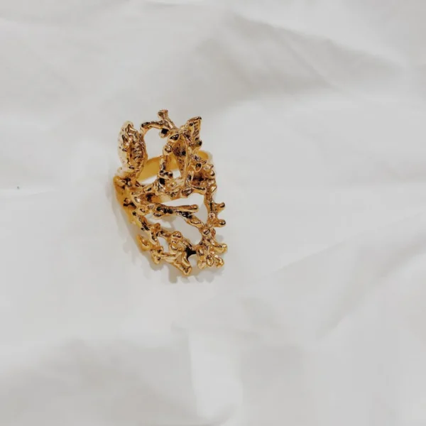 Lotta Djossou BAGUE CORAIL DOREE New