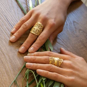 Lotta Djossou Bague Dentelle Dorée Clearance