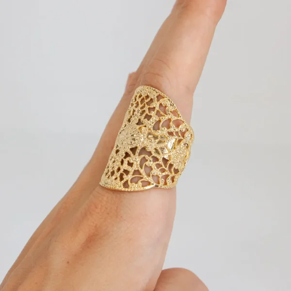 Lotta Djossou Bague Dentelle Dorée Clearance