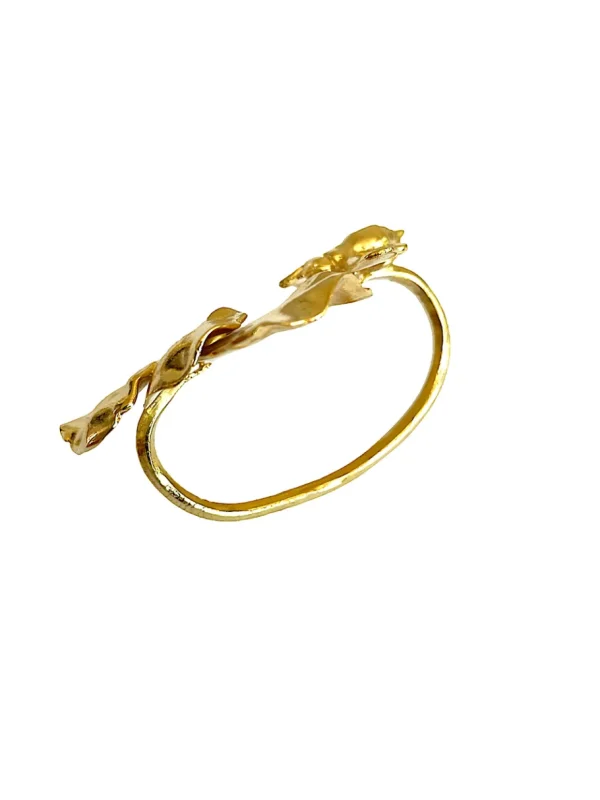 Lotta Djossou Bague Double Deux Doigts Pensée Bee Dorée Hot