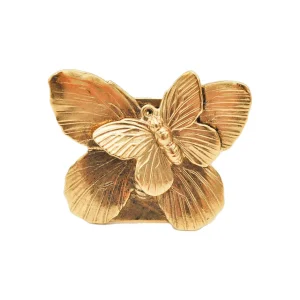 Lotta Djossou Bague Double Papillon Dorée Hot