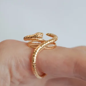 Lotta Djossou Bague Double Snake Dorée Sale