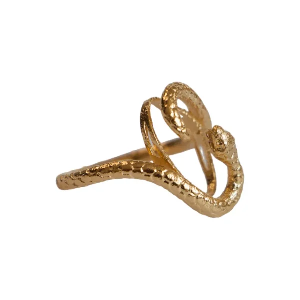 Lotta Djossou Bague Double Snake Dorée Sale