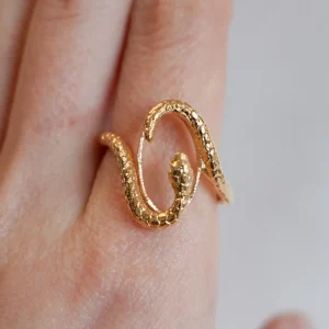 Lotta Djossou Bague Double Snake Dorée Sale