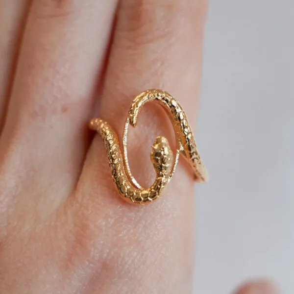 Lotta Djossou Bague Double Snake Dorée Sale