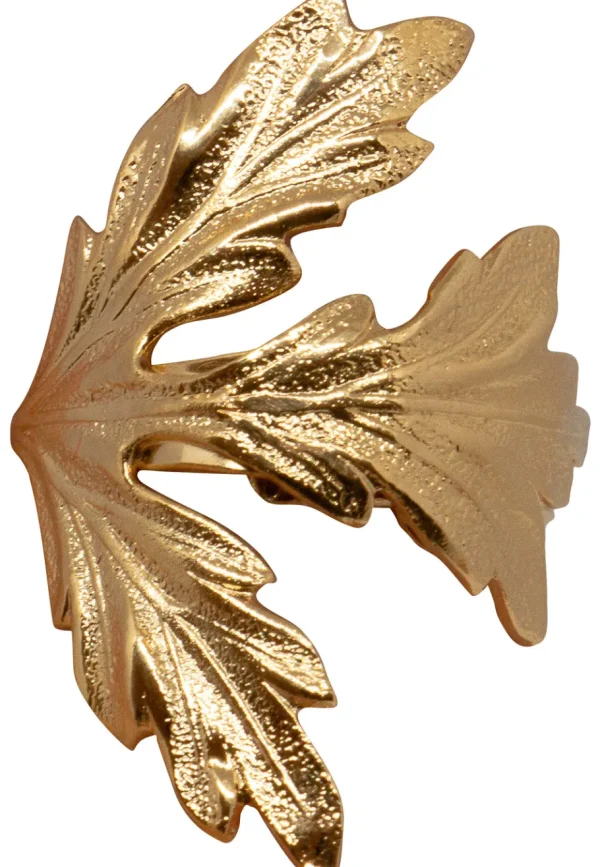 Lotta Djossou Bague Feuille d'Erable Dorée Best