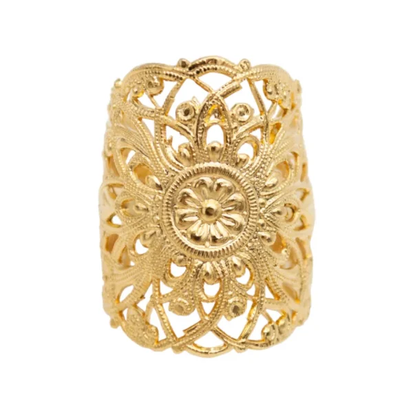Lotta Djossou Bague Filigrane Mandala Dorée Hot