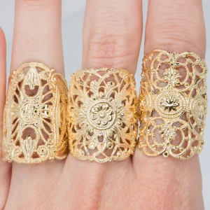 Lotta Djossou Bague Filigrane Mandala Dorée Hot