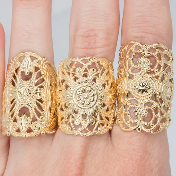Lotta Djossou Bague Filigrane Mandala Dorée Hot