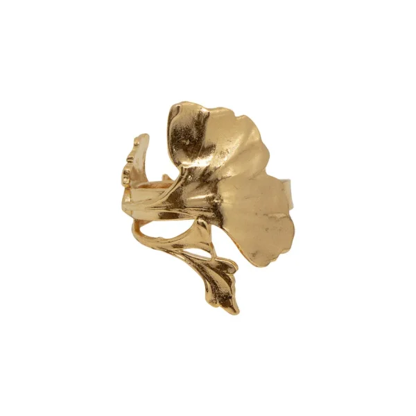 Lotta Djossou Bague Ginkgo Dorée Hot