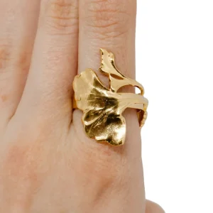 Lotta Djossou Bague Ginkgo Dorée Hot