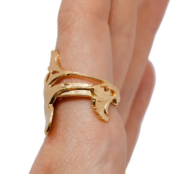 Lotta Djossou Bague Ginkgo Dorée Hot