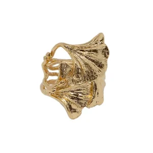 Lotta Djossou Bague Ginkgo Tao Dorée Outlet