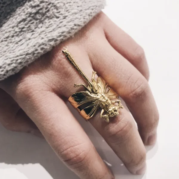 Lotta Djossou Bague Libellule Dorée New