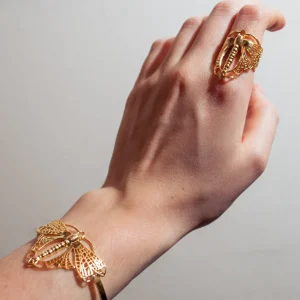 Lotta Djossou Bague Libellule Volant Dorée Sale
