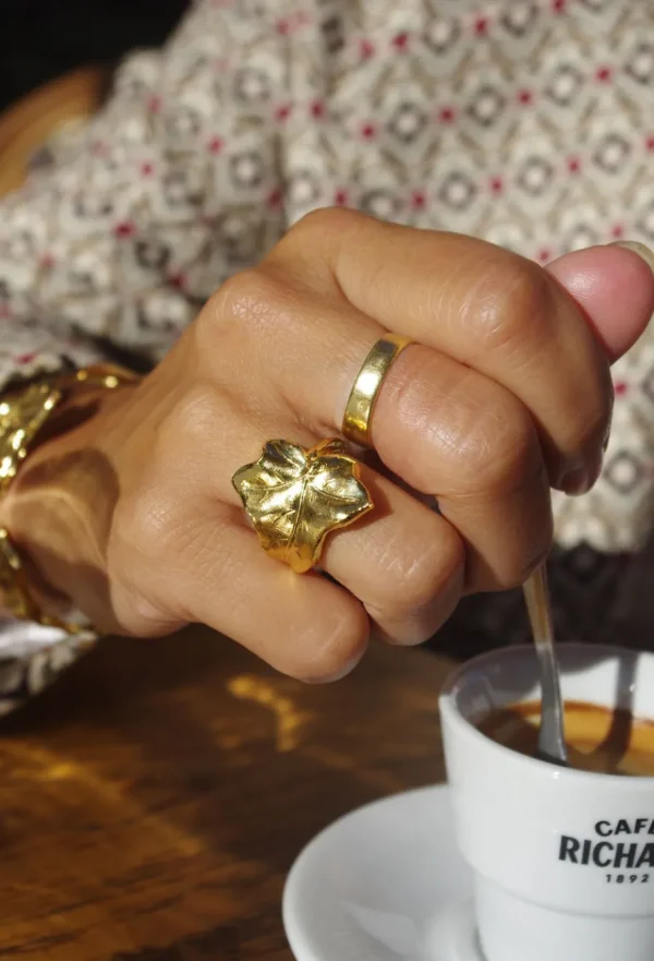 Lotta Djossou Bague Lierre Dorée New
