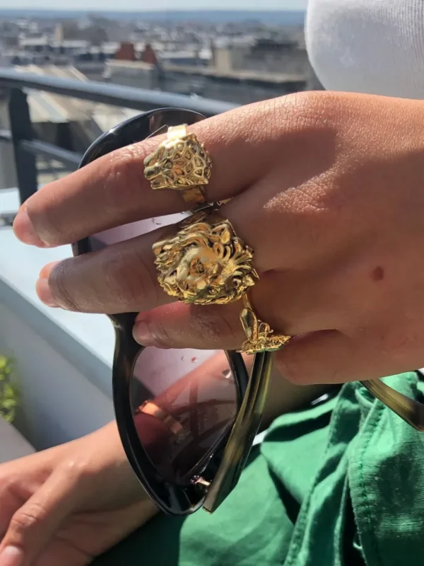 Lotta Djossou Bague Lion Dorée New