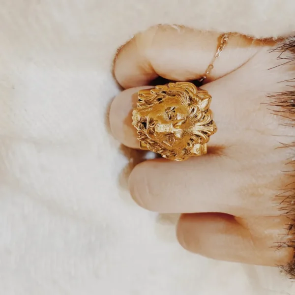 Lotta Djossou Bague Lion Dorée New