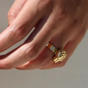 Lotta Djossou Bague Mini Panthère Dorée Hot