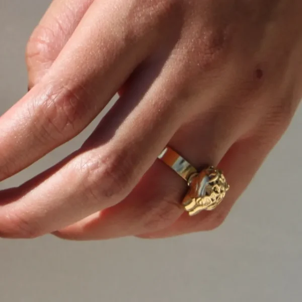 Lotta Djossou Bague Mini Panthère Dorée Hot