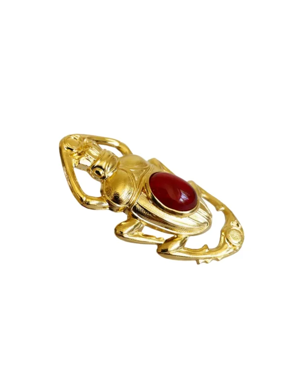Lotta Djossou Bague Oscar Dorée Cornaline Sale