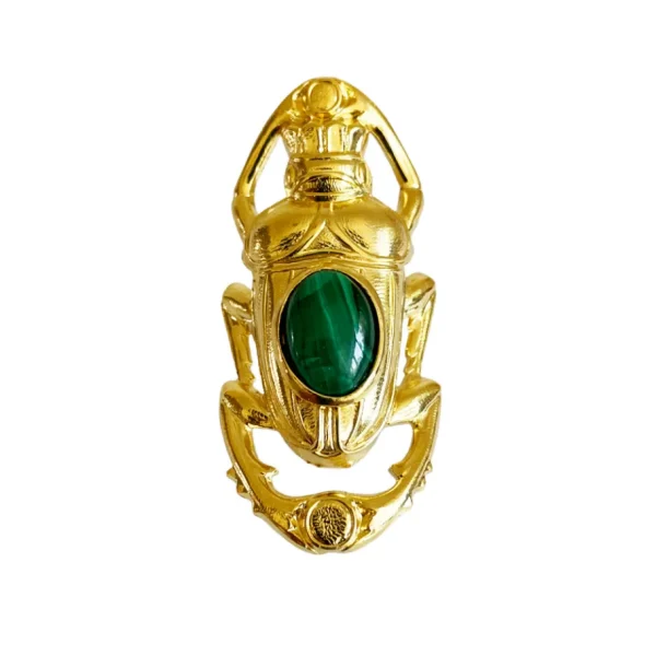 Lotta Djossou Bague Oscar Dorée Malachite Hot