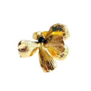 Lotta Djossou Bague Pansy Dorée Hot