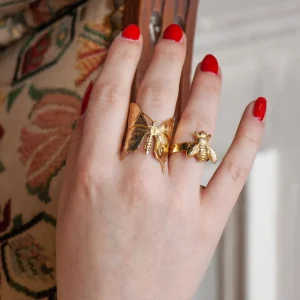 Lotta Djossou Bague Papillon Dorée Discount