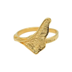 Lotta Djossou Bague Petit Ginkgo Dorée Hot