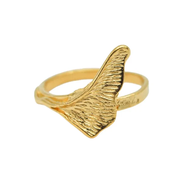Lotta Djossou Bague Petit Ginkgo Dorée Hot