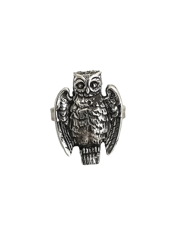 Lotta Djossou Bague petit hibou argentée Outlet