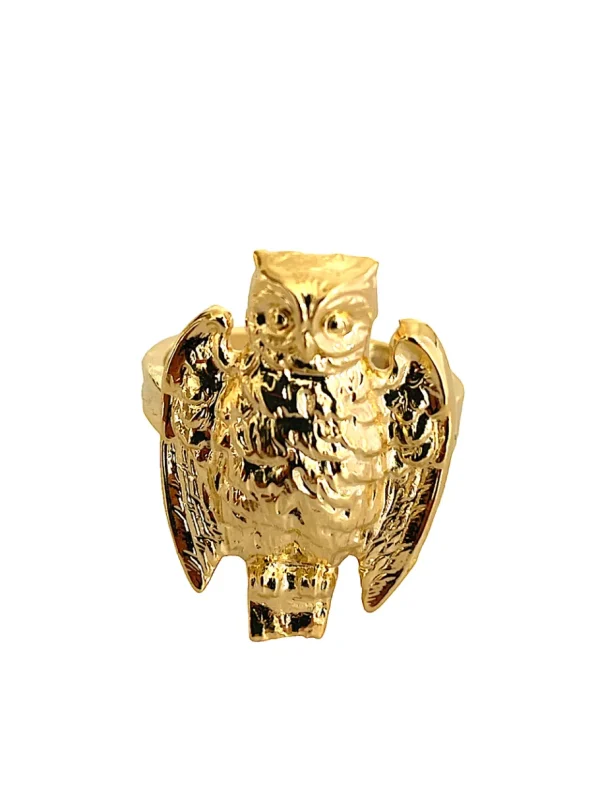Lotta Djossou Bague petit hibou dorée Clearance