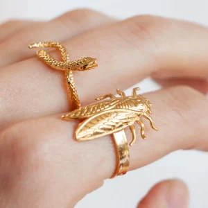 Lotta Djossou Bague Petite Cigale Cica dorée Sale