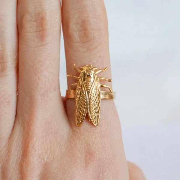 Lotta Djossou Bague Petite Cigale Cica dorée Sale
