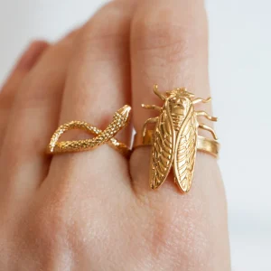 Lotta Djossou Bague Petite Cigale Cica dorée Sale