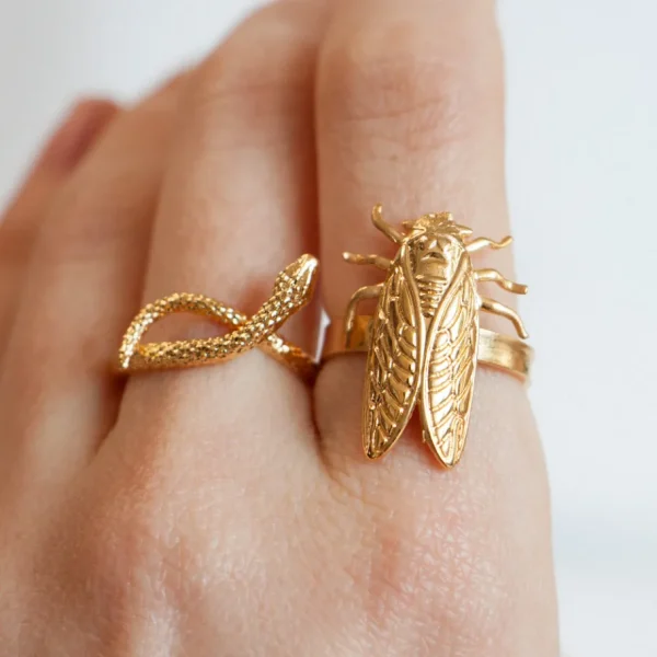 Lotta Djossou Bague Petite Cigale Cica dorée Sale