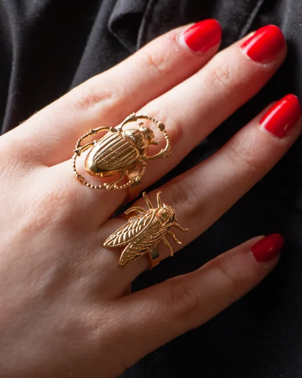 Lotta Djossou Bague Petite Cigale Cica dorée Sale